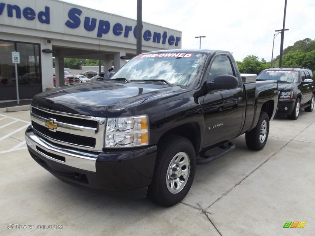 2011 Silverado 1500 LS Regular Cab 4x4 - Black / Dark Titanium photo #1