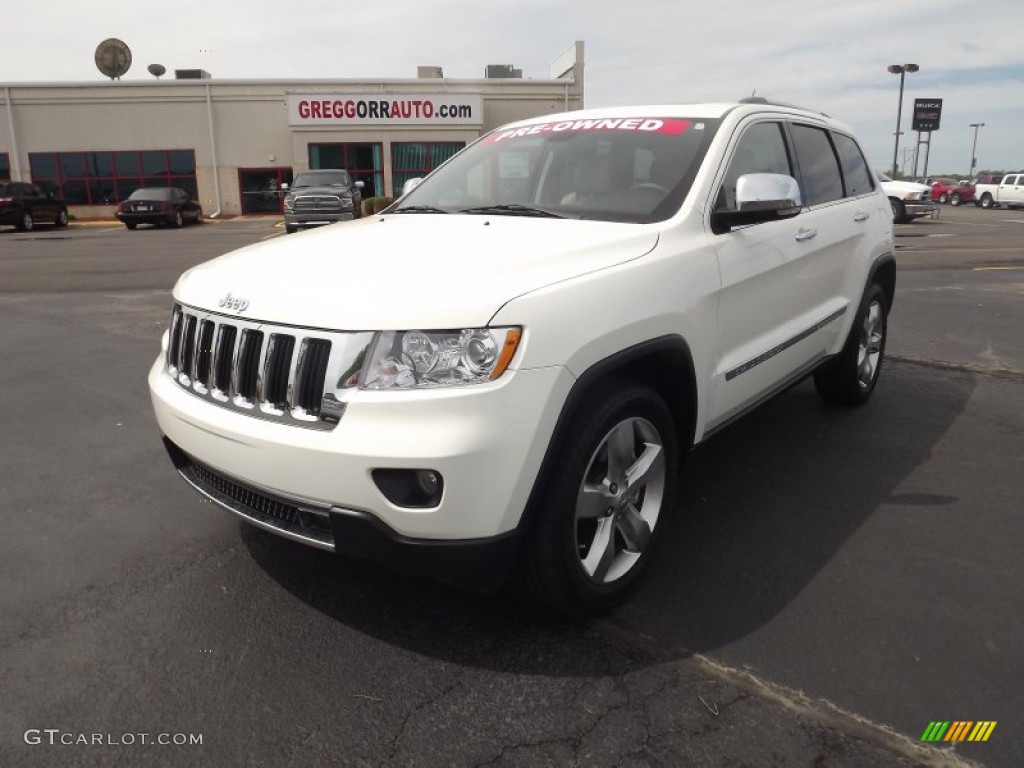 2011 Grand Cherokee Limited 4x4 - Stone White / Black/Light Frost Beige photo #1