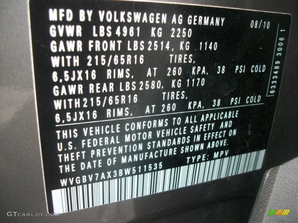 2011 Tiguan SE 4Motion - Alpine Gray Metallic / Charcoal photo #32