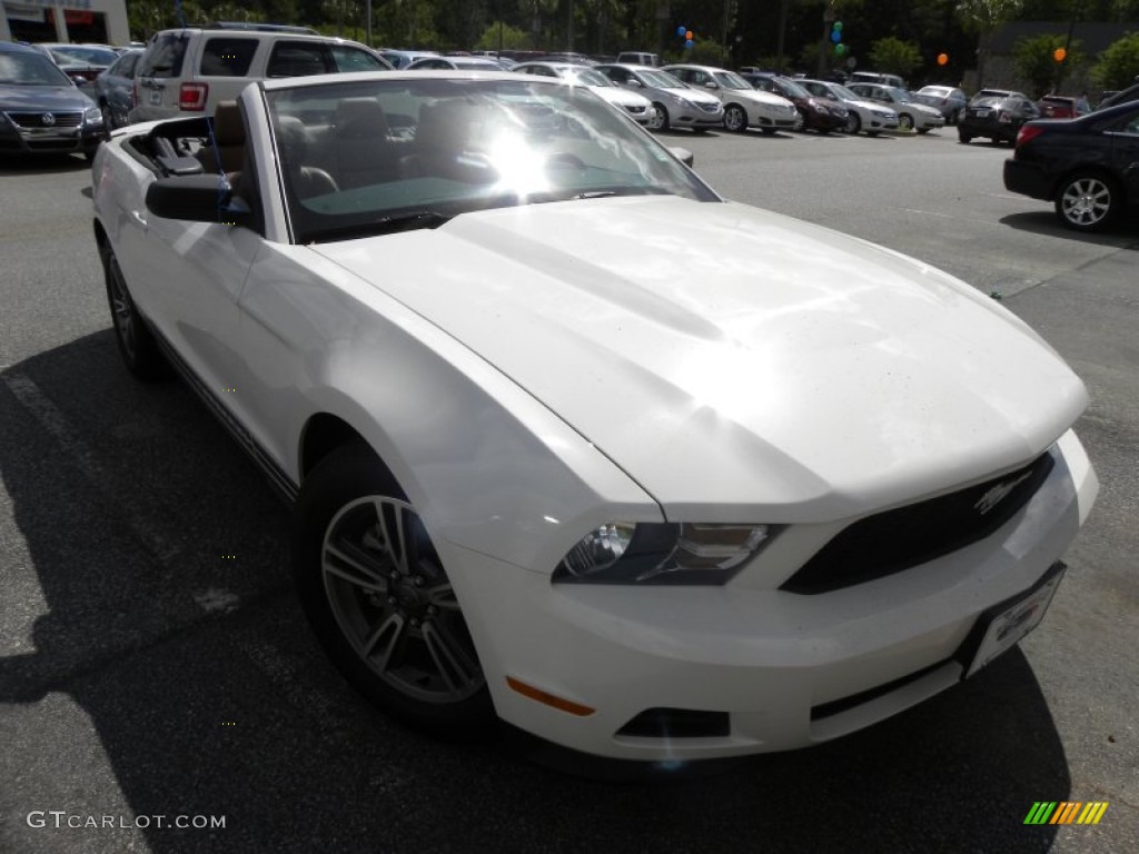 2011 Mustang V6 Premium Convertible - Performance White / Saddle photo #1