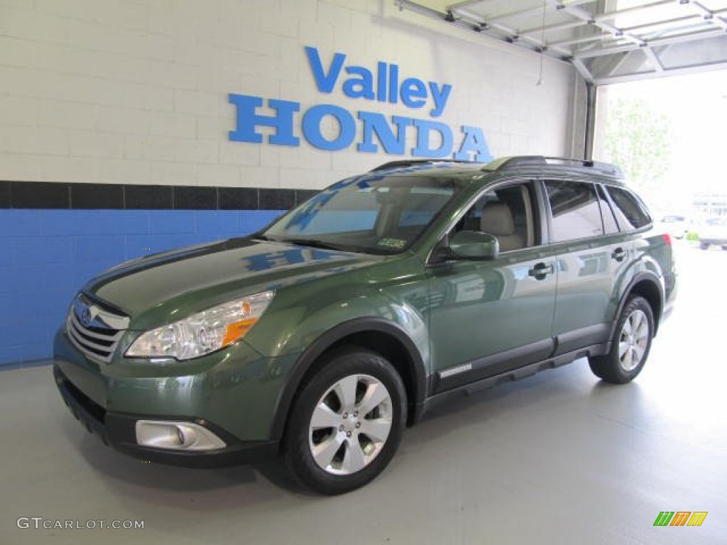 2011 Outback 2.5i Premium Wagon - Cypress Green Pearl / Warm Ivory photo #1