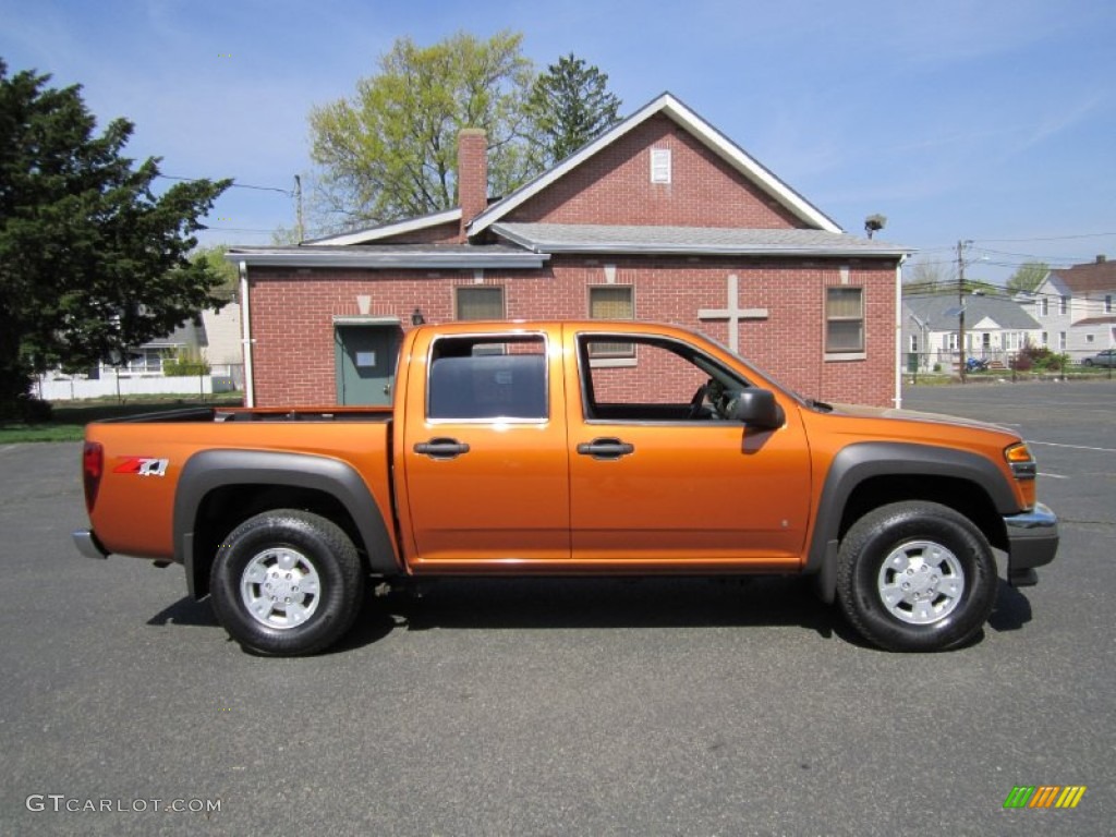 2006 Colorado LT Crew Cab 4x4 - Sunburst Orange Metallic / Very Dark Pewter photo #10