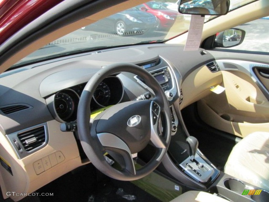 2012 Elantra GLS - Red Allure / Beige photo #7