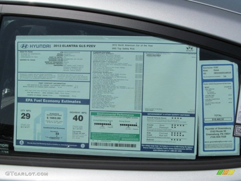 2012 Elantra GLS - Shimmering Silver / Gray photo #5