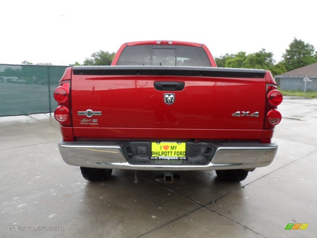 2008 Ram 1500 Lone Star Edition Quad Cab 4x4 - Inferno Red Crystal Pearl / Medium Slate Gray photo #4