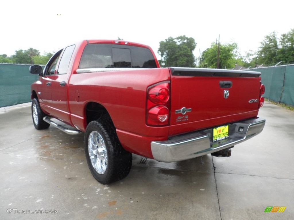 2008 Ram 1500 Lone Star Edition Quad Cab 4x4 - Inferno Red Crystal Pearl / Medium Slate Gray photo #5