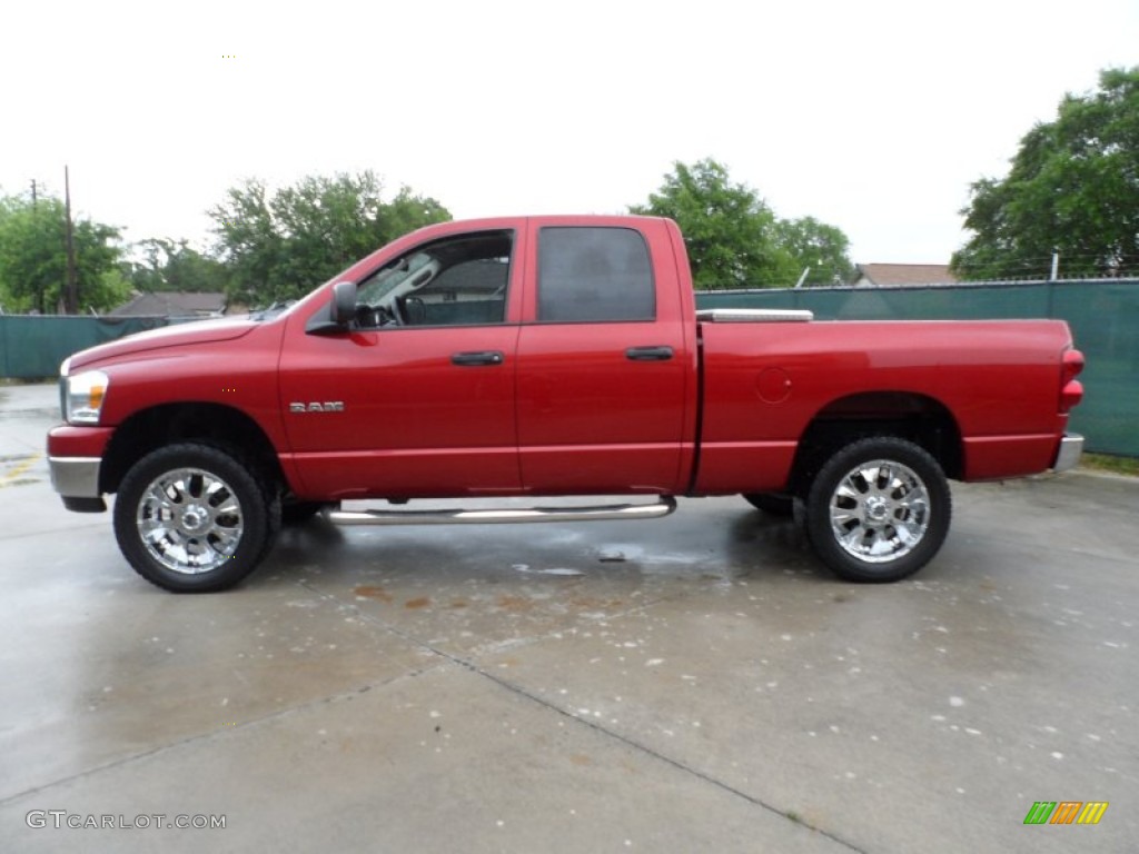 2008 Ram 1500 Lone Star Edition Quad Cab 4x4 - Inferno Red Crystal Pearl / Medium Slate Gray photo #6