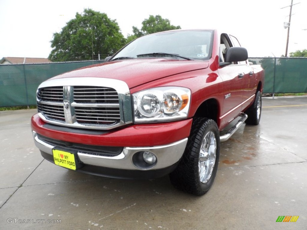 2008 Ram 1500 Lone Star Edition Quad Cab 4x4 - Inferno Red Crystal Pearl / Medium Slate Gray photo #7