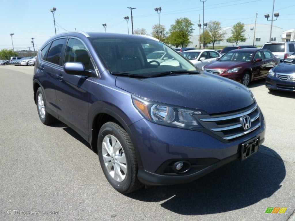 2012 CR-V EX-L 4WD - Twilight Blue Metallic / Beige photo #7