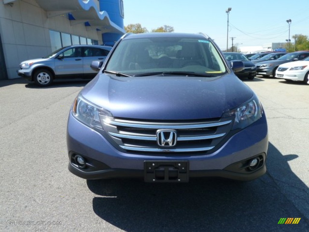 2012 CR-V EX-L 4WD - Twilight Blue Metallic / Beige photo #8