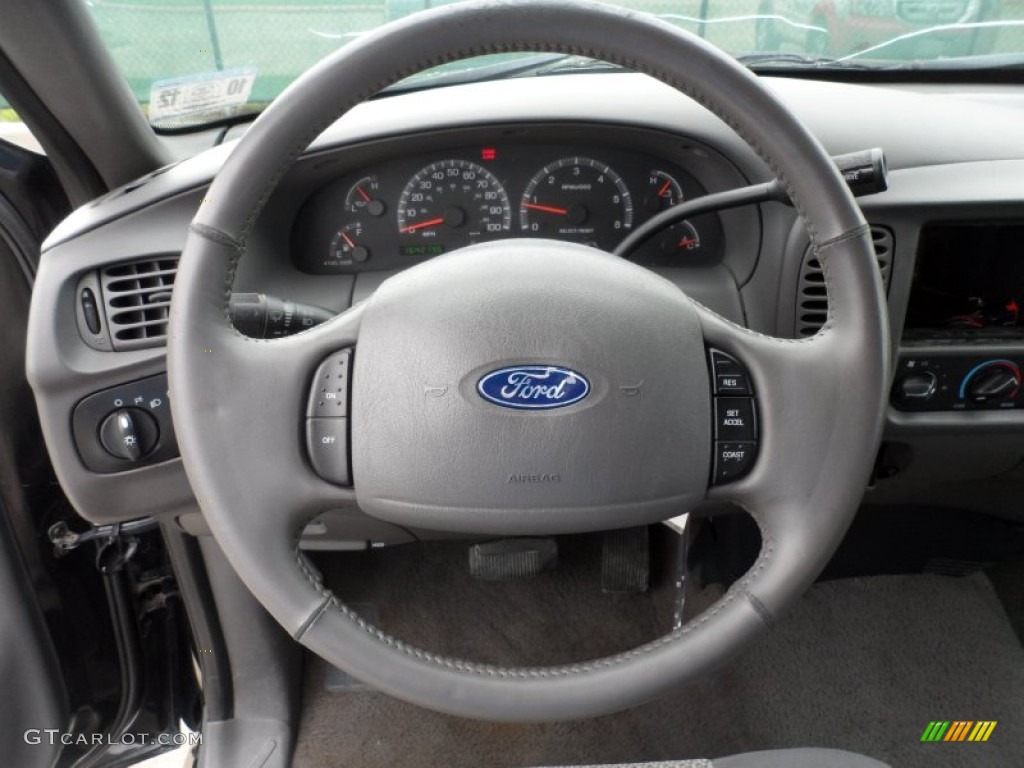 2003 Ford F150 XLT SuperCab 4x4 Medium Graphite Grey Steering Wheel Photo #63905737