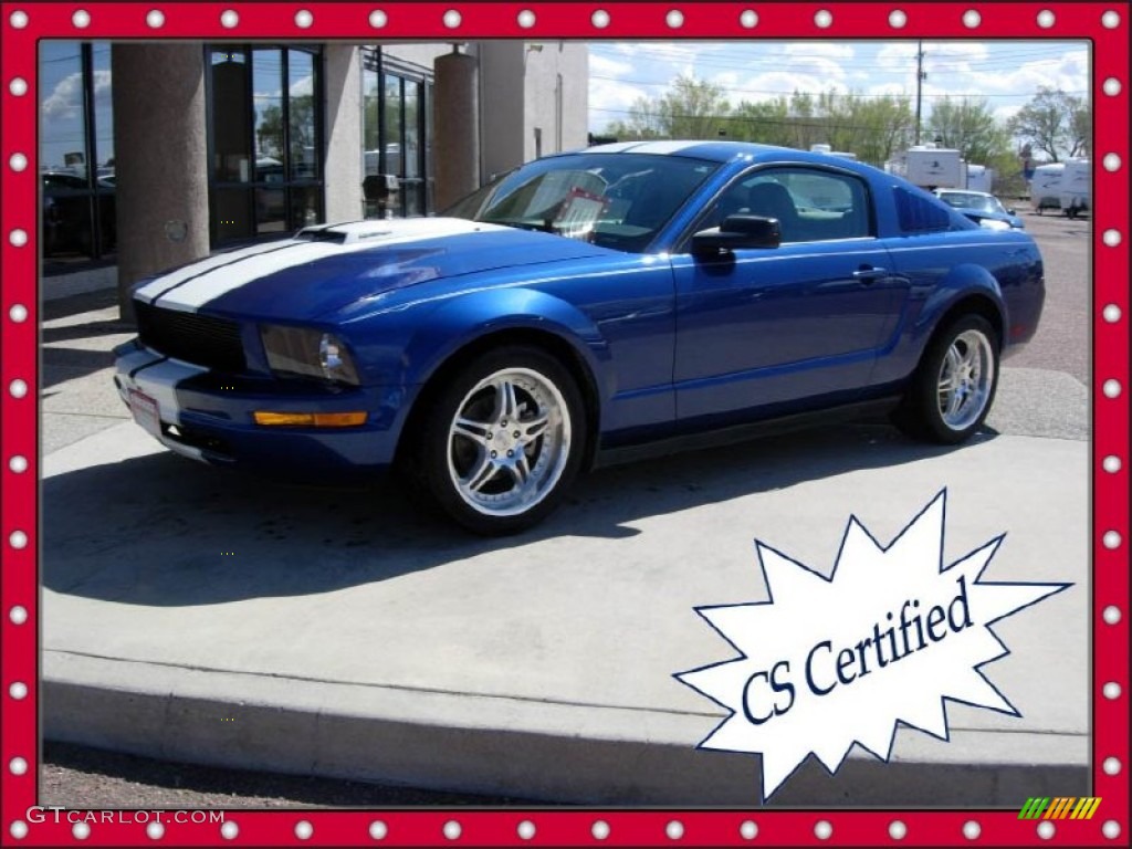 2006 Mustang V6 Deluxe Coupe - Vista Blue Metallic / Light Graphite photo #1