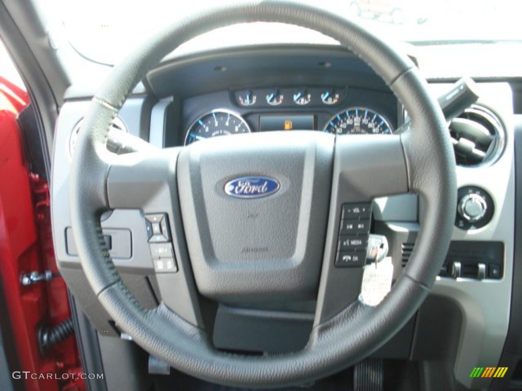 2012 Ford F150 XLT Regular Cab 4x4 Steel Gray Steering Wheel Photo #63908498