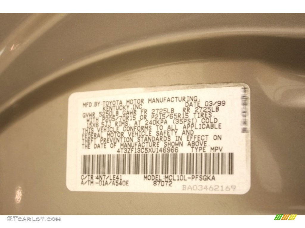 1999 Sienna XLE - Sable Pearl / Oak Beige photo #28