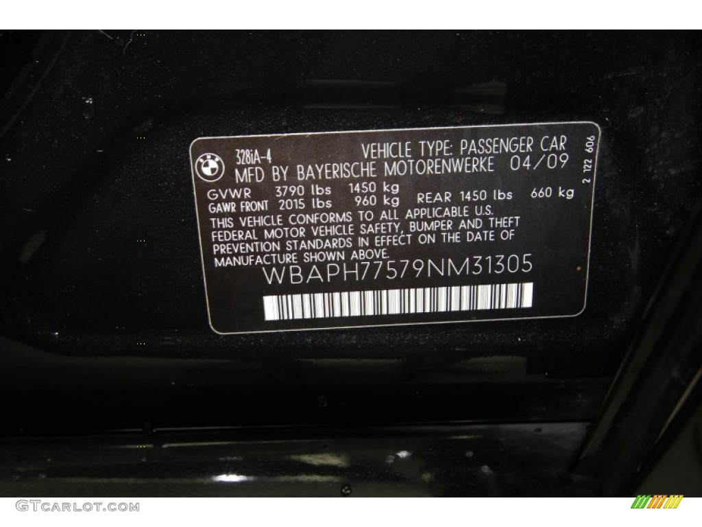 2009 3 Series 328i Sedan - Black Sapphire Metallic / Black photo #10