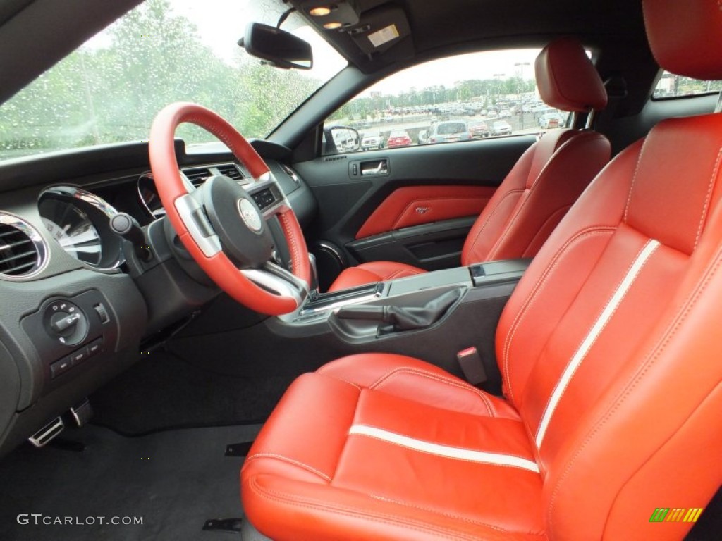 2011 Mustang GT Premium Coupe - Performance White / Brick Red/Cashmere photo #3