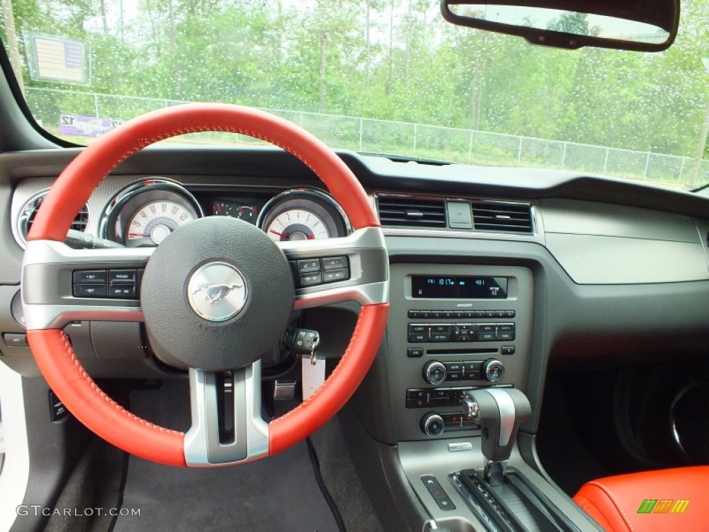 2011 Ford Mustang GT Premium Coupe Brick Red/Cashmere Steering Wheel Photo #63917794