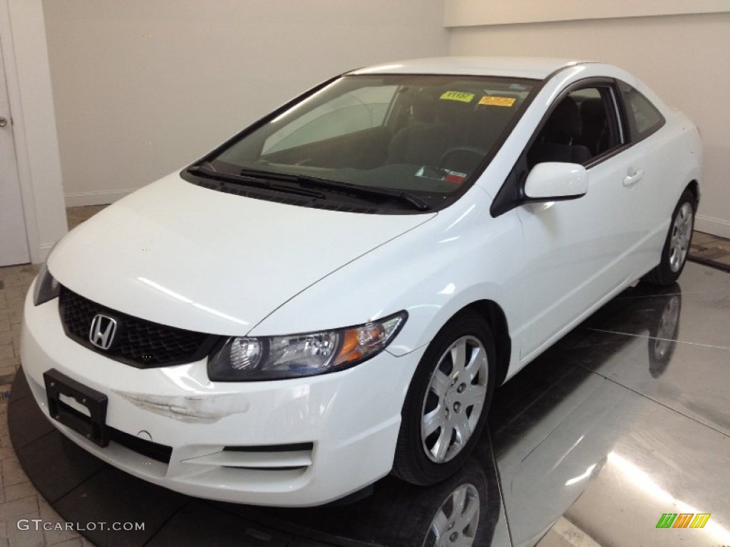 2009 Civic LX Coupe - Taffeta White / Beige photo #1