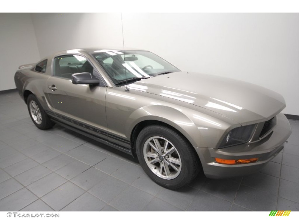 2005 Mustang V6 Premium Coupe - Mineral Grey Metallic / Dark Charcoal photo #8
