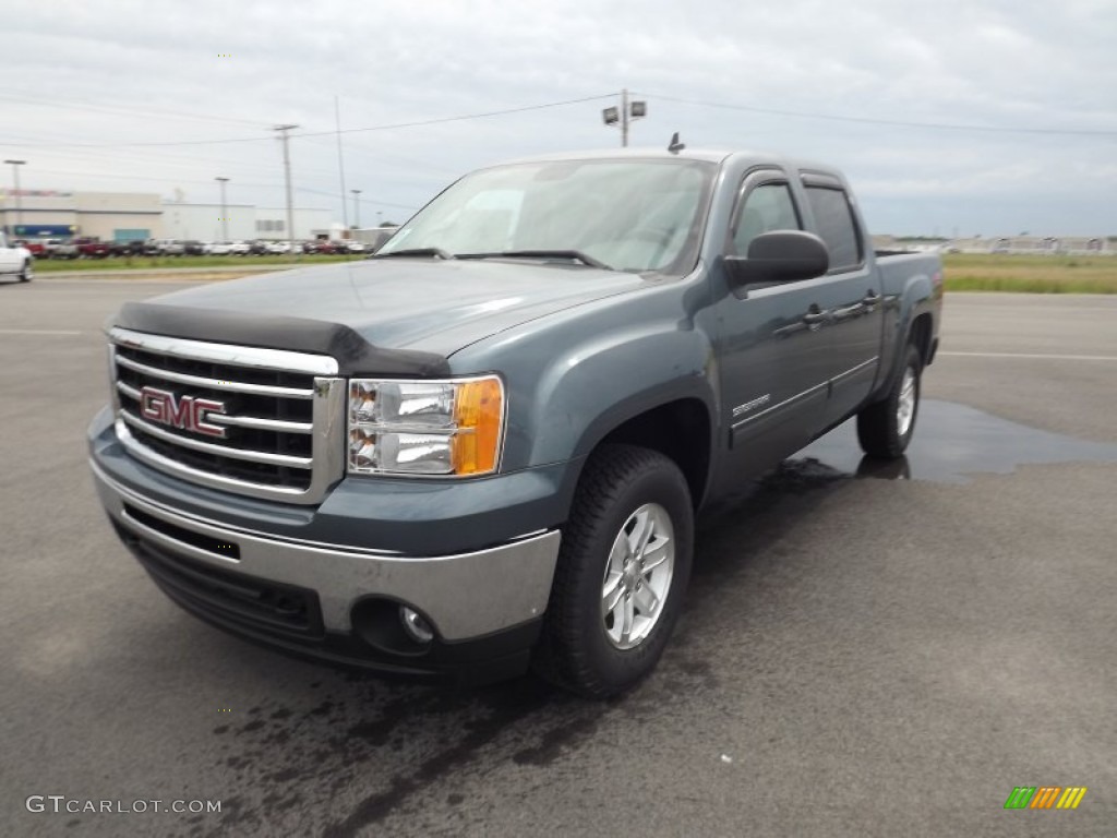 2012 Sierra 1500 SLE Crew Cab 4x4 - Stealth Gray Metallic / Dark Titanium/Light Titanium photo #1