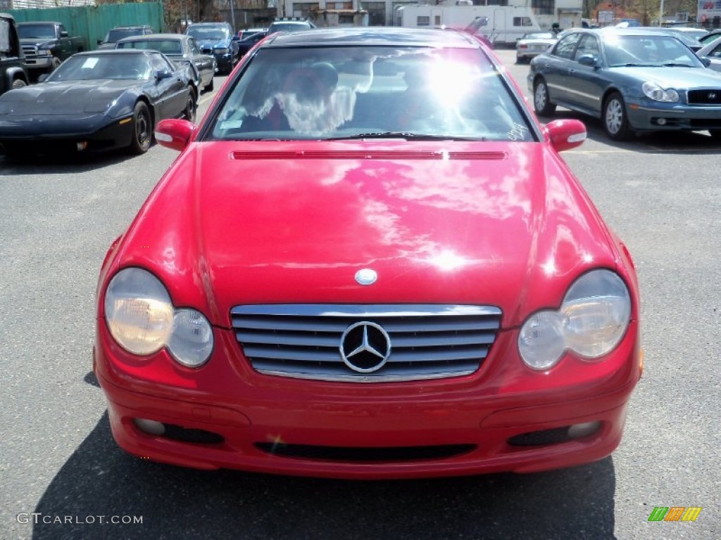 2002 C 230 Kompressor Coupe - Magma Red / Charcoal photo #1