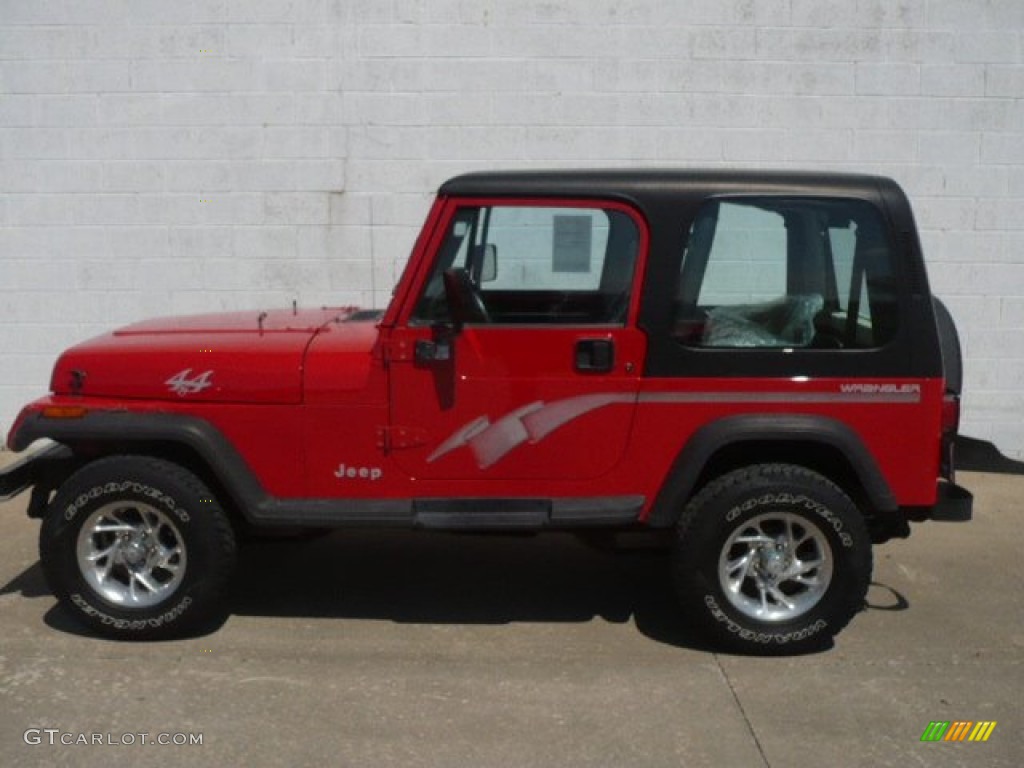 1995 Wrangler S 4x4 - Poppy Red / Gray photo #5