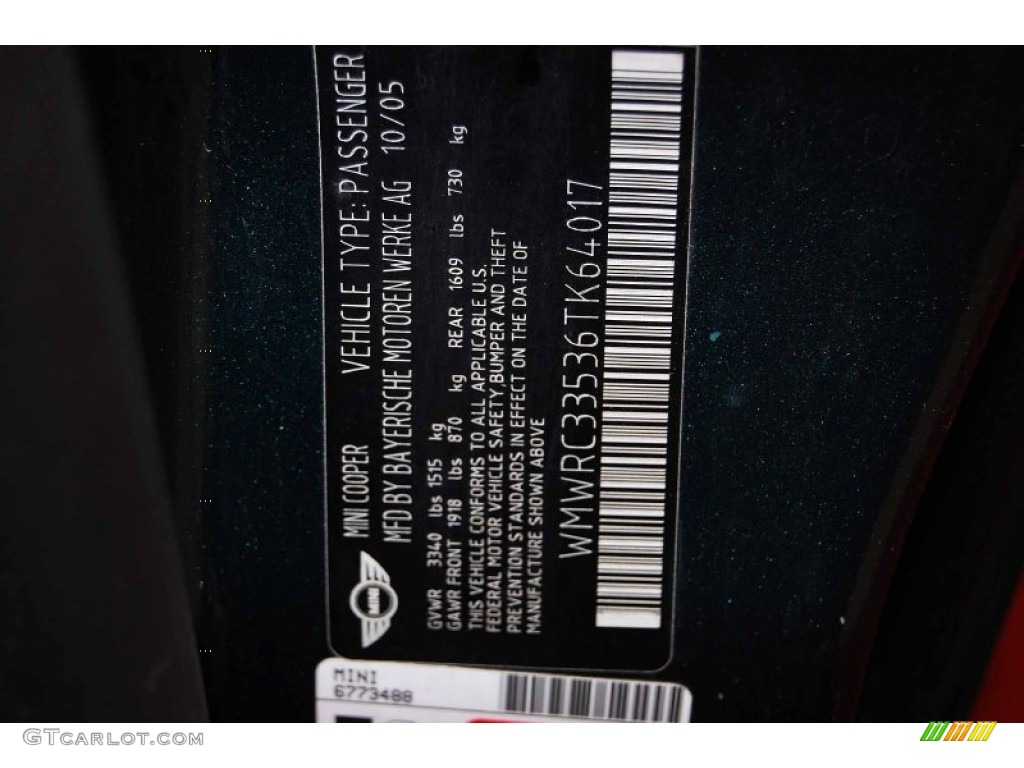 2006 Cooper Hardtop - British Racing Green Metallic / Space Gray/Panther Black photo #12