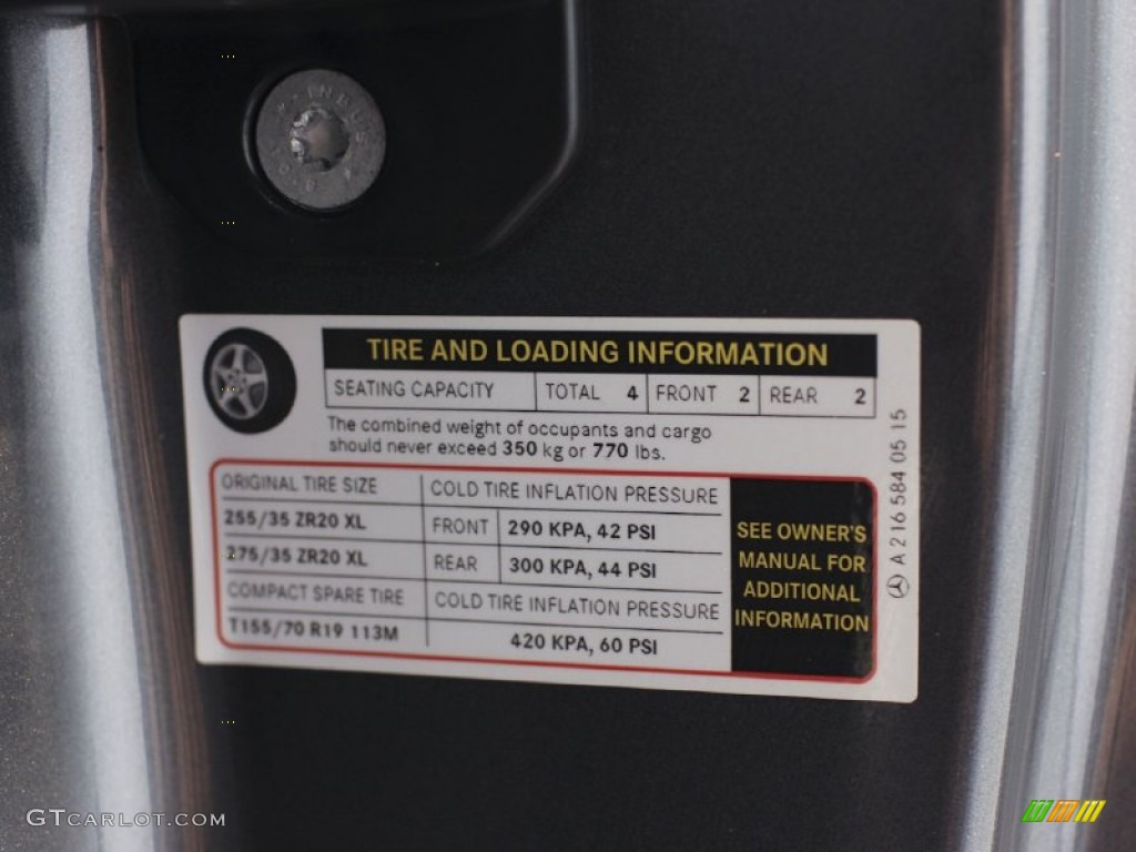 2008 Mercedes-Benz CL 65 AMG Info Tag Photos