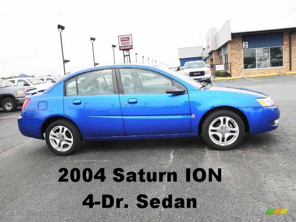 2004 ION 3 Sedan - Electric Blue / Grey photo #1