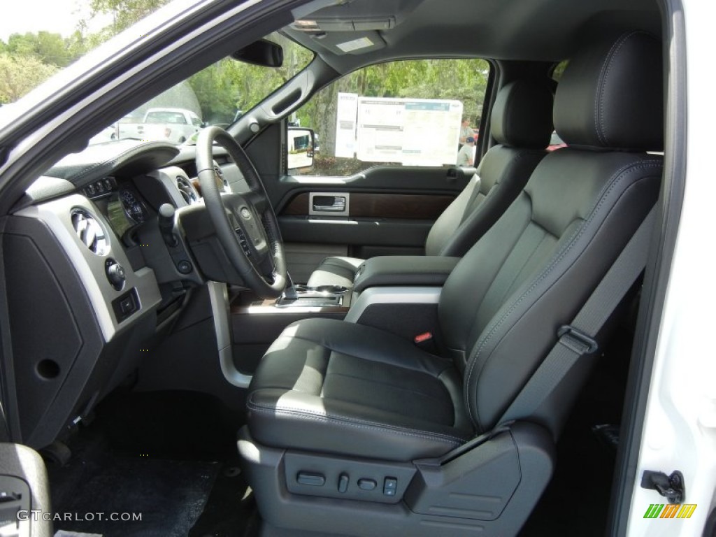Black Interior 2012 Ford F150 Lariat SuperCrew 4x4 Photo #63931992