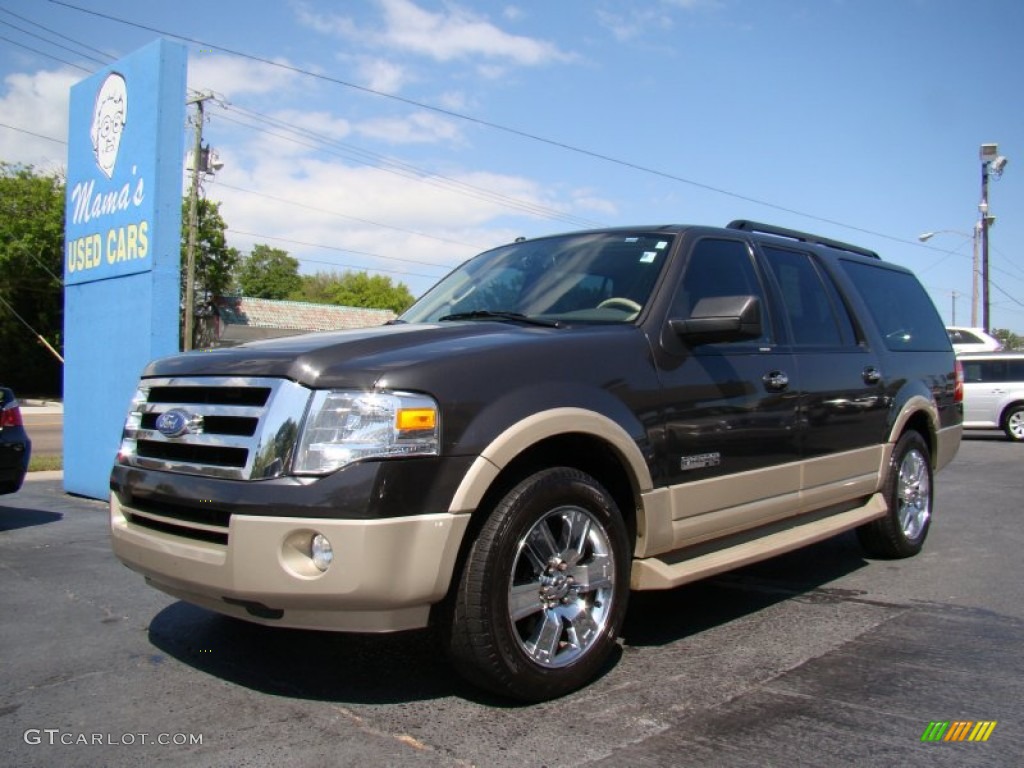 2007 Expedition EL Eddie Bauer - Carbon Metallic / Charcoal Black/Camel photo #3