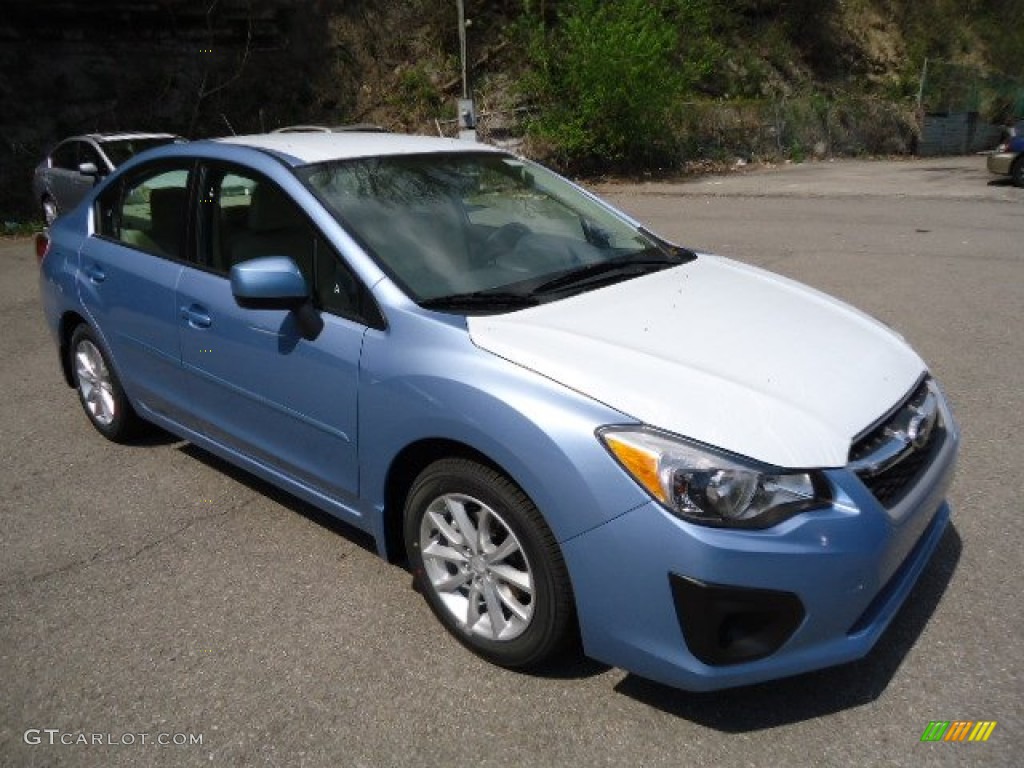 2012 Impreza 2.0i Premium 4 Door - Sky Blue Metallic / Ivory photo #5