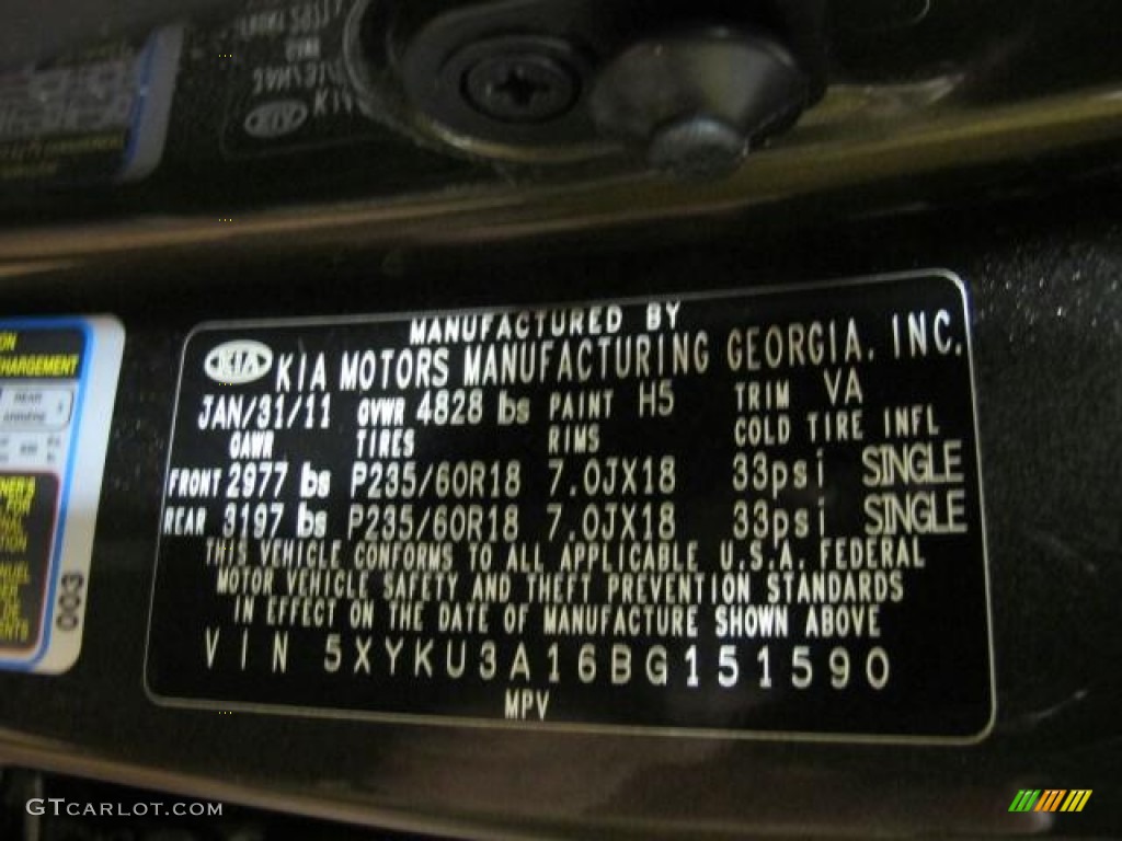 2011 Sorento EX - Java Brown / Black photo #20