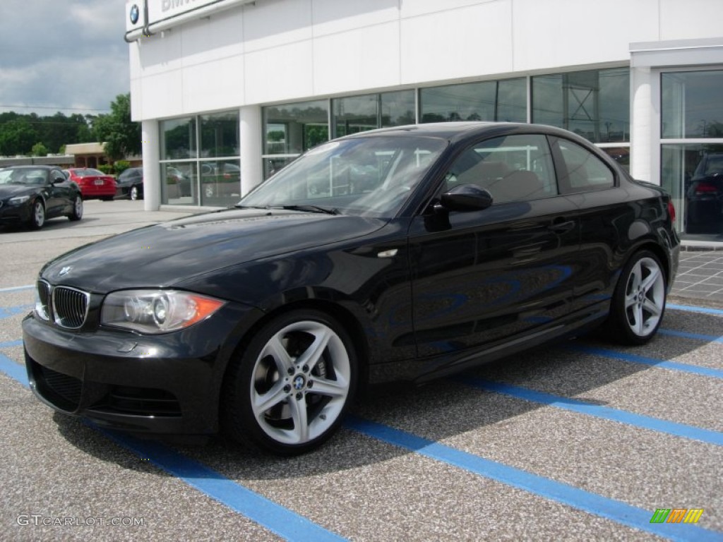 2008 1 Series 135i Coupe - Jet Black / Coral Red photo #2