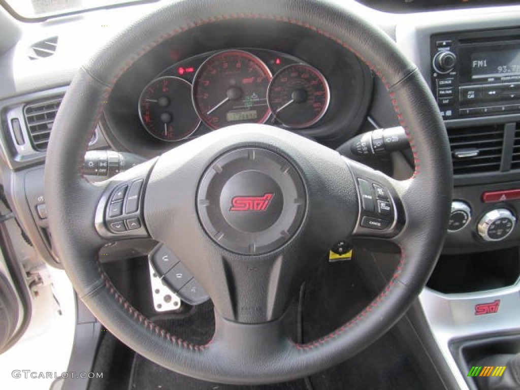 2011 Subaru Impreza WRX STi Limited STI Carbon Black Leather Steering Wheel Photo #63934899