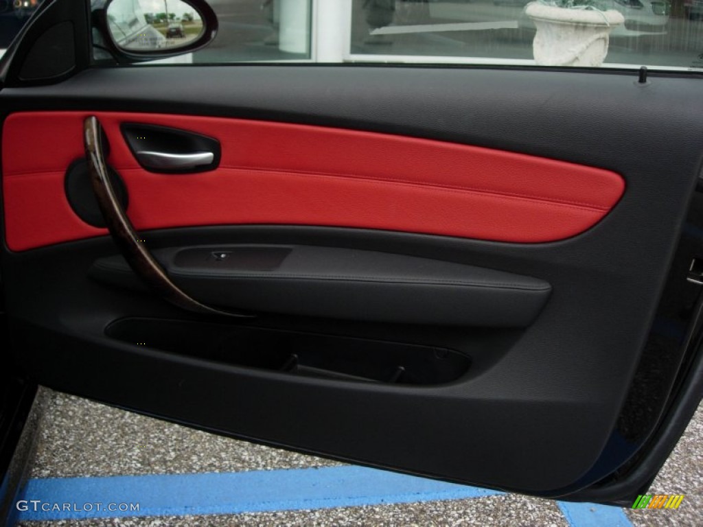 2008 1 Series 135i Coupe - Jet Black / Coral Red photo #11
