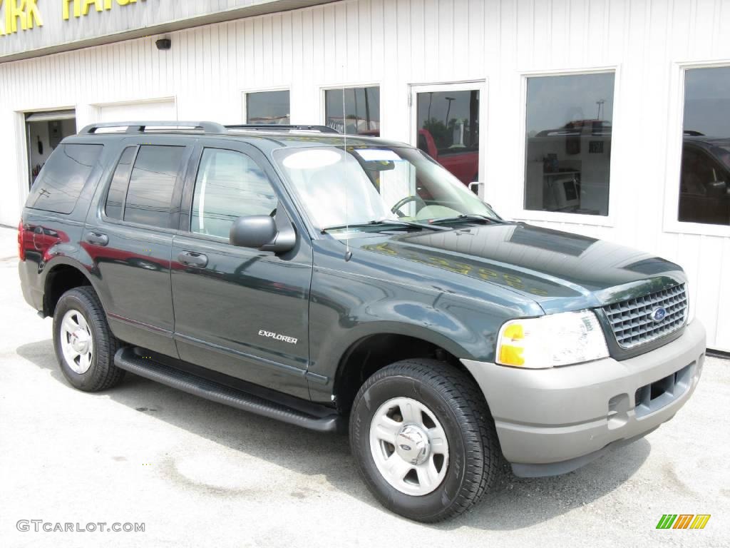 2002 Explorer XLS 4x4 - Aspen Green Metallic / Medium Parchment photo #1