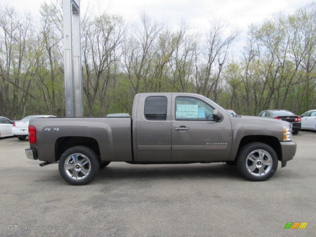 2012 Silverado 1500 LTZ Extended Cab 4x4 - Mocha Steel Metallic / Light Titanium/Dark Titanium photo #4