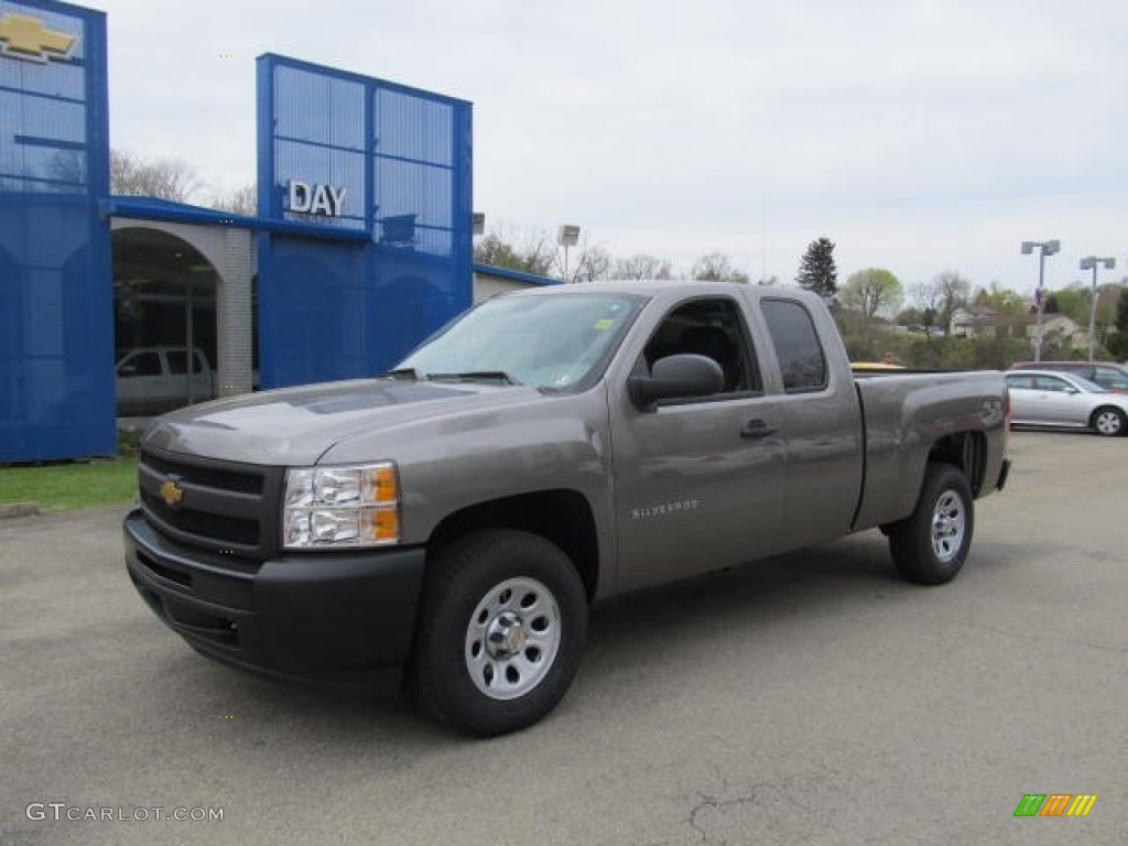 2012 Silverado 1500 Work Truck Extended Cab 4x4 - Graystone Metallic / Dark Titanium photo #1