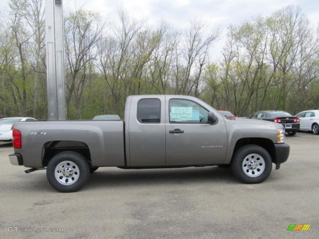 2012 Silverado 1500 Work Truck Extended Cab 4x4 - Graystone Metallic / Dark Titanium photo #4