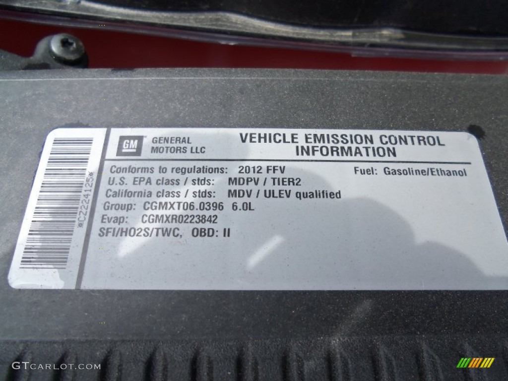 2012 Chevrolet Silverado 3500HD LS Regular Cab 4x4 Info Tag Photos