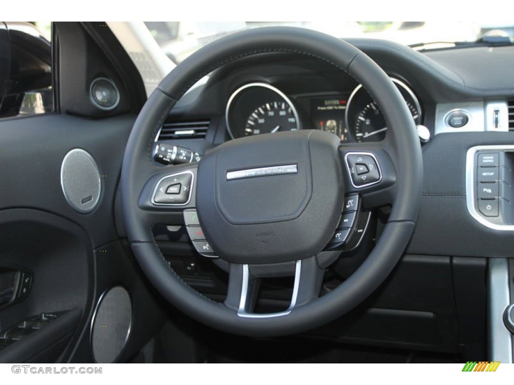 2012 Land Rover Range Rover Evoque Pure Ebony Steering Wheel Photo #63942037
