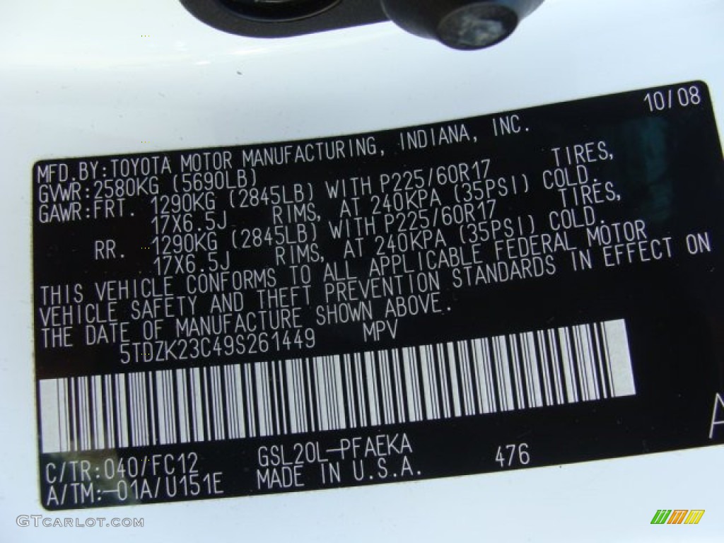 2009 Sienna LE - Super White / Stone photo #15