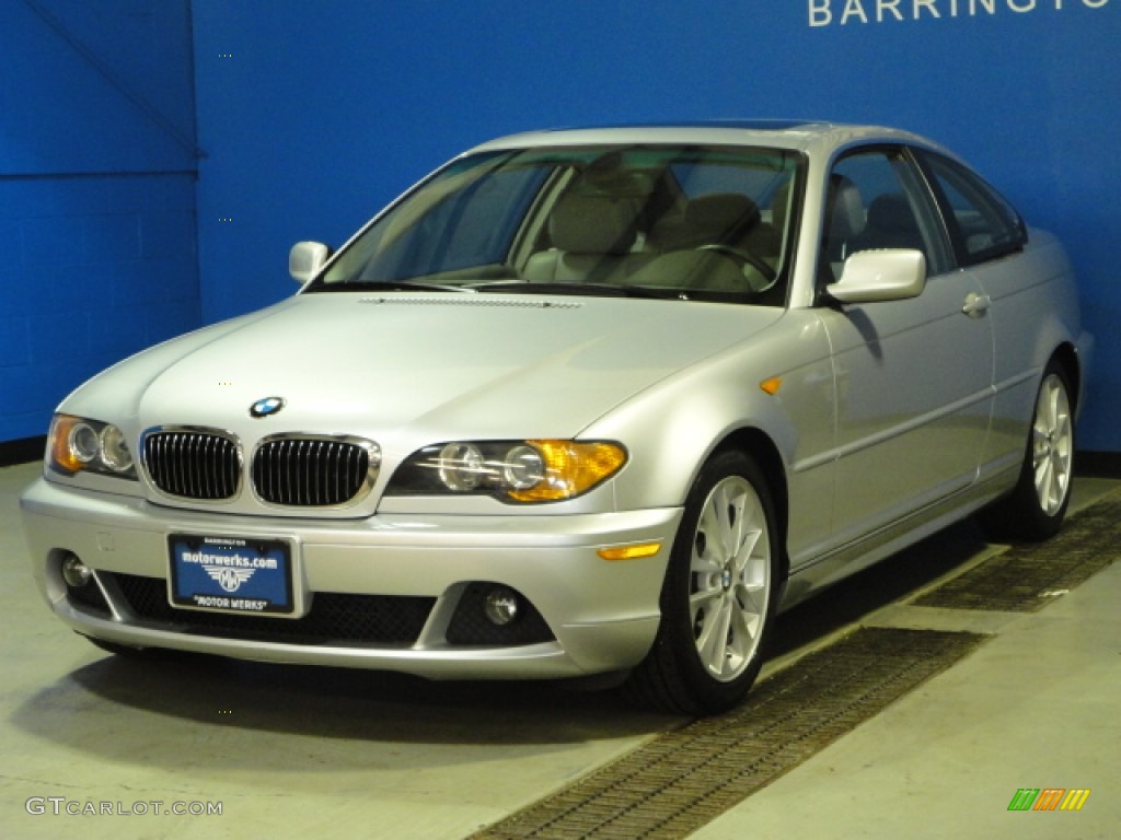 2004 3 Series 330i Coupe - Titanium Silver Metallic / Grey photo #4