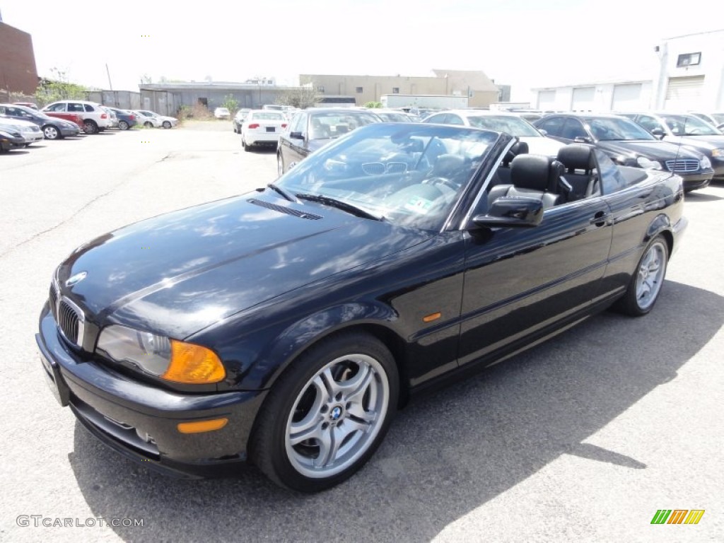 2001 3 Series 330i Convertible - Jet Black / Black photo #2