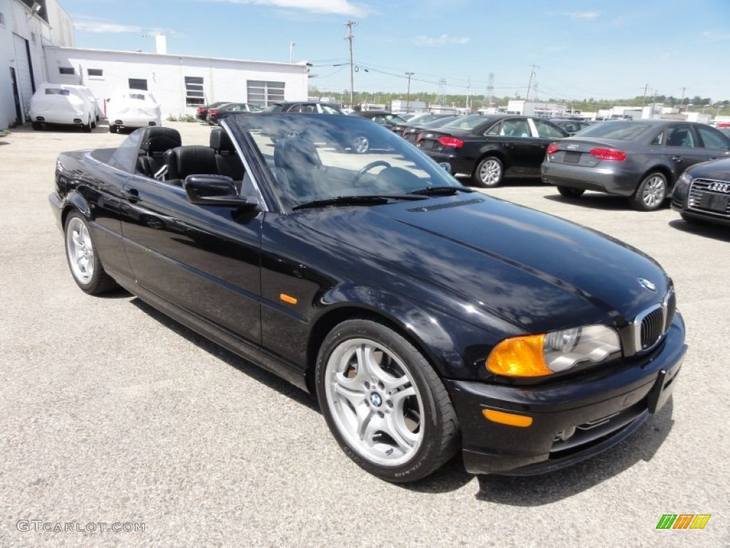 2001 3 Series 330i Convertible - Jet Black / Black photo #5