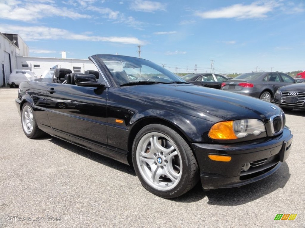 2001 3 Series 330i Convertible - Jet Black / Black photo #6