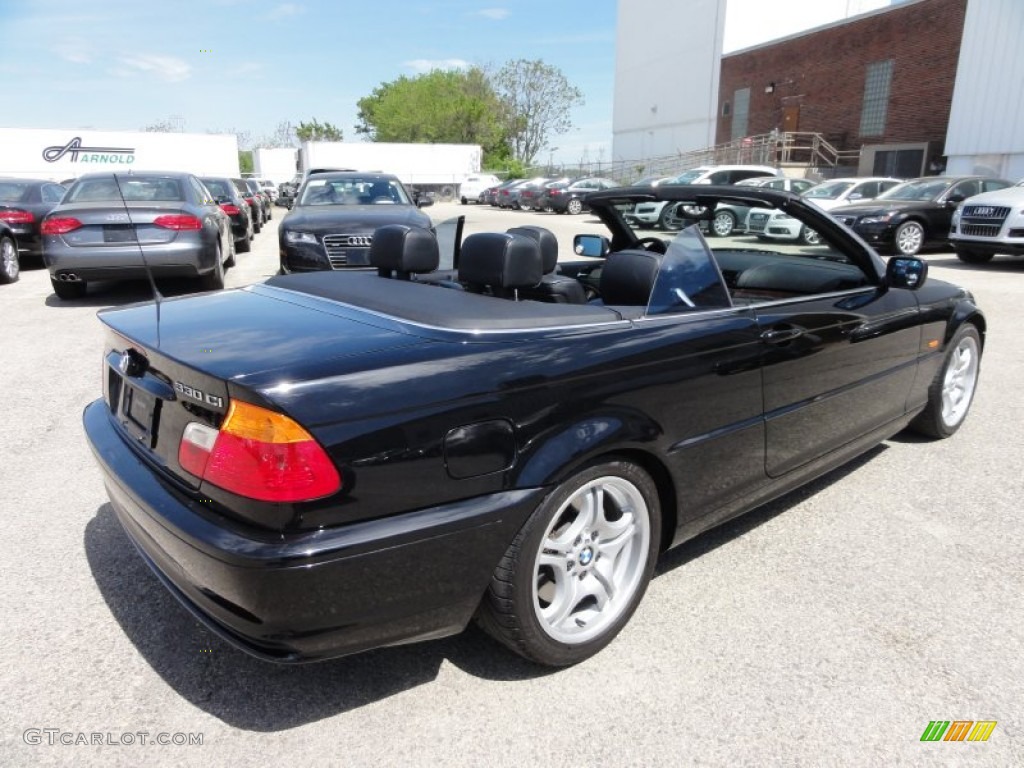 2001 3 Series 330i Convertible - Jet Black / Black photo #9