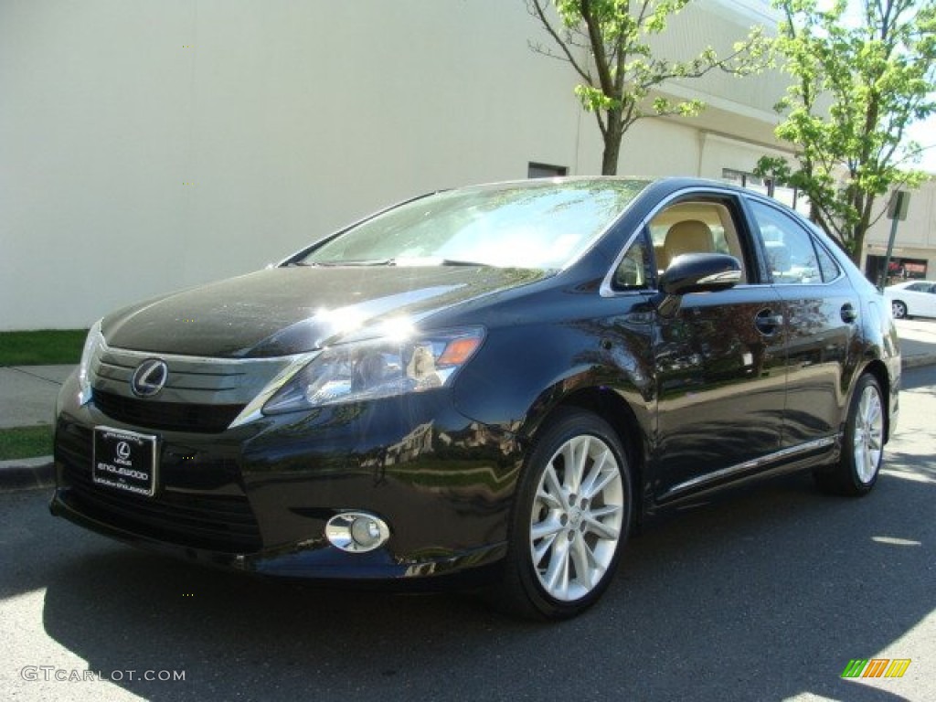 2010 HS 250h Hybrid Premium - Obsidian Black / Parchment photo #1