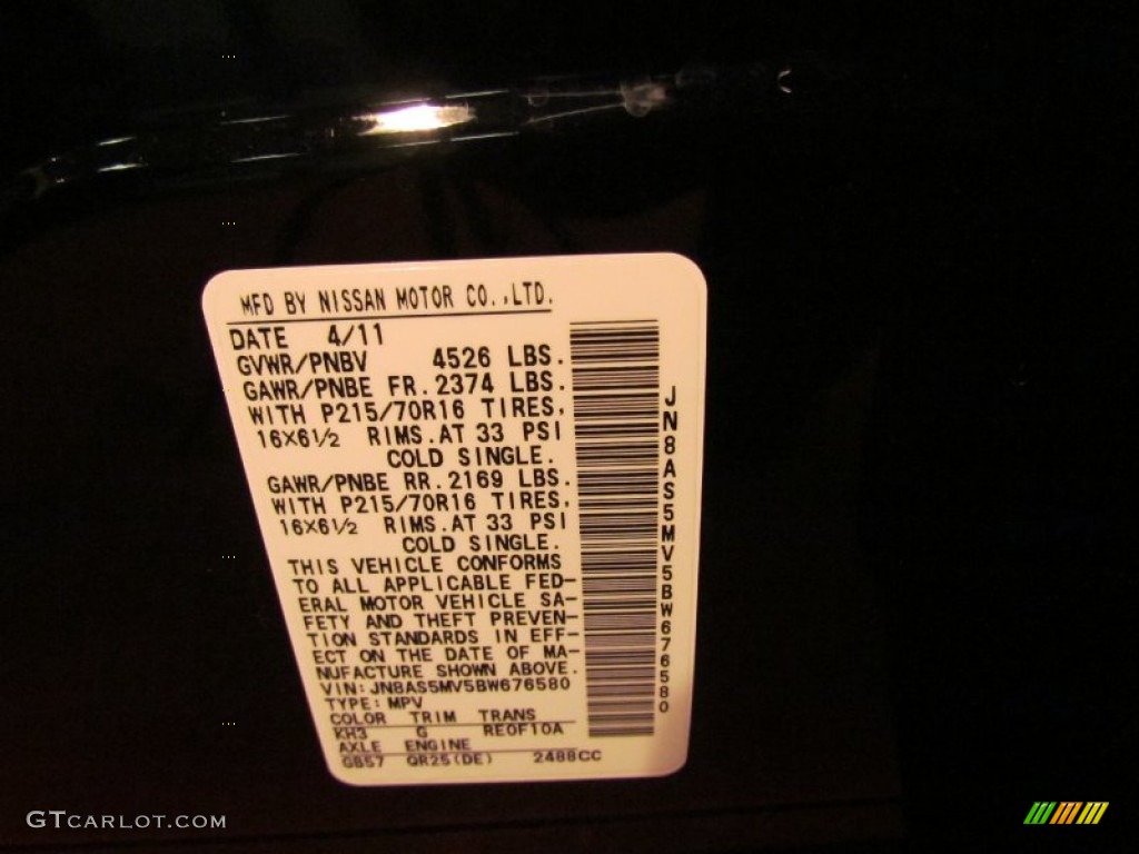2011 Rogue S AWD - Wicked Black / Black photo #17
